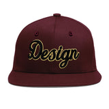 Custom Jujube Red Orange 3D Puff Embroidery Flat Embroidery Casual Sport Baseball Cap