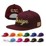 Custom Jujube Red Orange 3D Puff Embroidery Flat Embroidery Casual Sport Baseball Cap