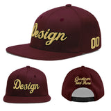 Custom Jujube Red Orange 3D Puff Embroidery Flat Embroidery Casual Sport Baseball Cap