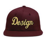 Custom Jujube Red Orange 3D Puff Embroidery Flat Embroidery Casual Sport Baseball Cap