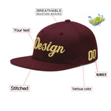 Custom Jujube Red Orange 3D Puff Embroidery Flat Embroidery Casual Sport Baseball Cap
