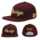 Custom Jujube Red Orange 3D Puff Embroidery Flat Embroidery Casual Sport Baseball Cap