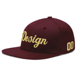 Custom Jujube Red Orange 3D Puff Embroidery Flat Embroidery Casual Sport Baseball Cap