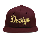 Custom Jujube Red Orange 3D Puff Embroidery Flat Embroidery Casual Sport Baseball Cap
