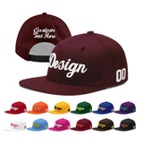 Custom Jujube Red Orange 3D Puff Embroidery Flat Embroidery Casual Sport Baseball Cap