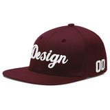 Custom Jujube Red Orange 3D Puff Embroidery Flat Embroidery Casual Sport Baseball Cap