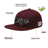 Custom Jujube Red Orange 3D Puff Embroidery Flat Embroidery Casual Sport Baseball Cap