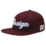 Custom Jujube Red Orange 3D Puff Embroidery Flat Embroidery Casual Sport Baseball Cap
