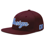 Custom Jujube Red Orange 3D Puff Embroidery Flat Embroidery Casual Sport Baseball Cap