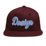 Custom Jujube Red Orange 3D Puff Embroidery Flat Embroidery Casual Sport Baseball Cap