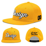 Custom Yellow Black 3D Puff Embroidery Flat Embroidery Casual Sport Baseball Cap