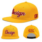 Custom Yellow Black 3D Puff Embroidery Flat Embroidery Casual Sport Baseball Cap