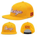 Custom Yellow Black 3D Puff Embroidery Flat Embroidery Casual Sport Baseball Cap