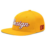 Custom Yellow Black 3D Puff Embroidery Flat Embroidery Casual Sport Baseball Cap