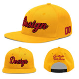 Custom Yellow Black 3D Puff Embroidery Flat Embroidery Casual Sport Baseball Cap