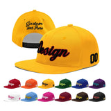 Custom Yellow Black 3D Puff Embroidery Flat Embroidery Casual Sport Baseball Cap