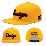 Custom Yellow Black 3D Puff Embroidery Flat Embroidery Casual Sport Baseball Cap