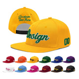 Custom Yellow Black 3D Puff Embroidery Flat Embroidery Casual Sport Baseball Cap