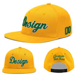 Custom Yellow Black 3D Puff Embroidery Flat Embroidery Casual Sport Baseball Cap