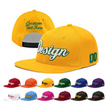 Custom Yellow Black 3D Puff Embroidery Flat Embroidery Casual Sport Baseball Cap