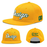 Custom Yellow Black 3D Puff Embroidery Flat Embroidery Casual Sport Baseball Cap