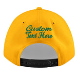 Custom Yellow Black 3D Puff Embroidery Flat Embroidery Casual Sport Baseball Cap