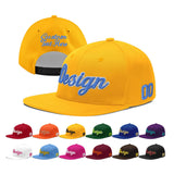 Custom Yellow Black 3D Puff Embroidery Flat Embroidery Casual Sport Baseball Cap