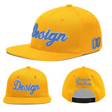 Custom Yellow Black 3D Puff Embroidery Flat Embroidery Casual Sport Baseball Cap