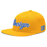 Custom Yellow Black 3D Puff Embroidery Flat Embroidery Casual Sport Baseball Cap