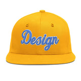 Custom Yellow Black 3D Puff Embroidery Flat Embroidery Casual Sport Baseball Cap