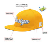 Custom Yellow Black 3D Puff Embroidery Flat Embroidery Casual Sport Baseball Cap