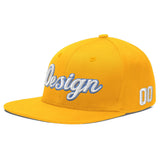 Custom Yellow Black 3D Puff Embroidery Flat Embroidery Casual Sport Baseball Cap
