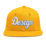 Custom Yellow Black 3D Puff Embroidery Flat Embroidery Casual Sport Baseball Cap
