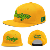 Custom Yellow Black 3D Puff Embroidery Flat Embroidery Casual Sport Baseball Cap