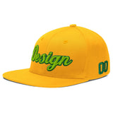 Custom Yellow Black 3D Puff Embroidery Flat Embroidery Casual Sport Baseball Cap