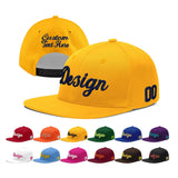 Custom Yellow Black 3D Puff Embroidery Flat Embroidery Casual Sport Baseball Cap