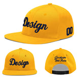 Custom Yellow Black 3D Puff Embroidery Flat Embroidery Casual Sport Baseball Cap