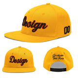 Custom Yellow Navy-White 3D Puff Embroidery Flat Embroidery Casual Sport Baseball Cap