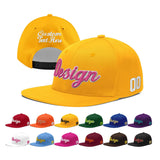 Custom Yellow Navy-White 3D Puff Embroidery Flat Embroidery Casual Sport Baseball Cap