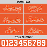 Custom Orange-White 3D Puff Embroidery Flat Embroidery Casual Sport Baseball Cap