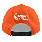 Custom Orange-White 3D Puff Embroidery Flat Embroidery Casual Sport Baseball Cap