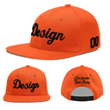 Custom Orange-White 3D Puff Embroidery Flat Embroidery Casual Sport Baseball Cap