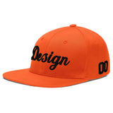Custom Orange-White 3D Puff Embroidery Flat Embroidery Casual Sport Baseball Cap