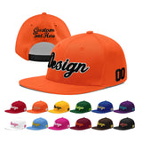 Custom Orange-White 3D Puff Embroidery Flat Embroidery Casual Sport Baseball Cap