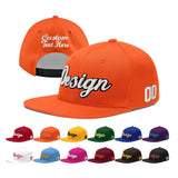Custom Orange-White 3D Puff Embroidery Flat Embroidery Casual Sport Baseball Cap