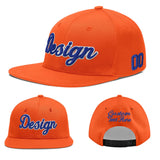 Custom Orange-White 3D Puff Embroidery Flat Embroidery Casual Sport Baseball Cap