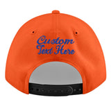 Custom Orange-White 3D Puff Embroidery Flat Embroidery Casual Sport Baseball Cap