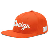 Custom Orange-White 3D Puff Embroidery Flat Embroidery Casual Sport Baseball Cap