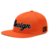 Custom Orange-White 3D Puff Embroidery Flat Embroidery Casual Sport Baseball Cap