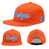 Custom Orange-White 3D Puff Embroidery Flat Embroidery Casual Sport Baseball Cap